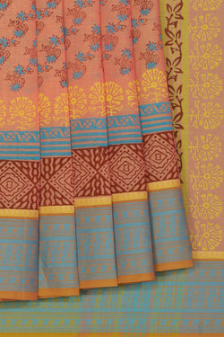 Collection of Hand block printed cotton saree in a gallery layout