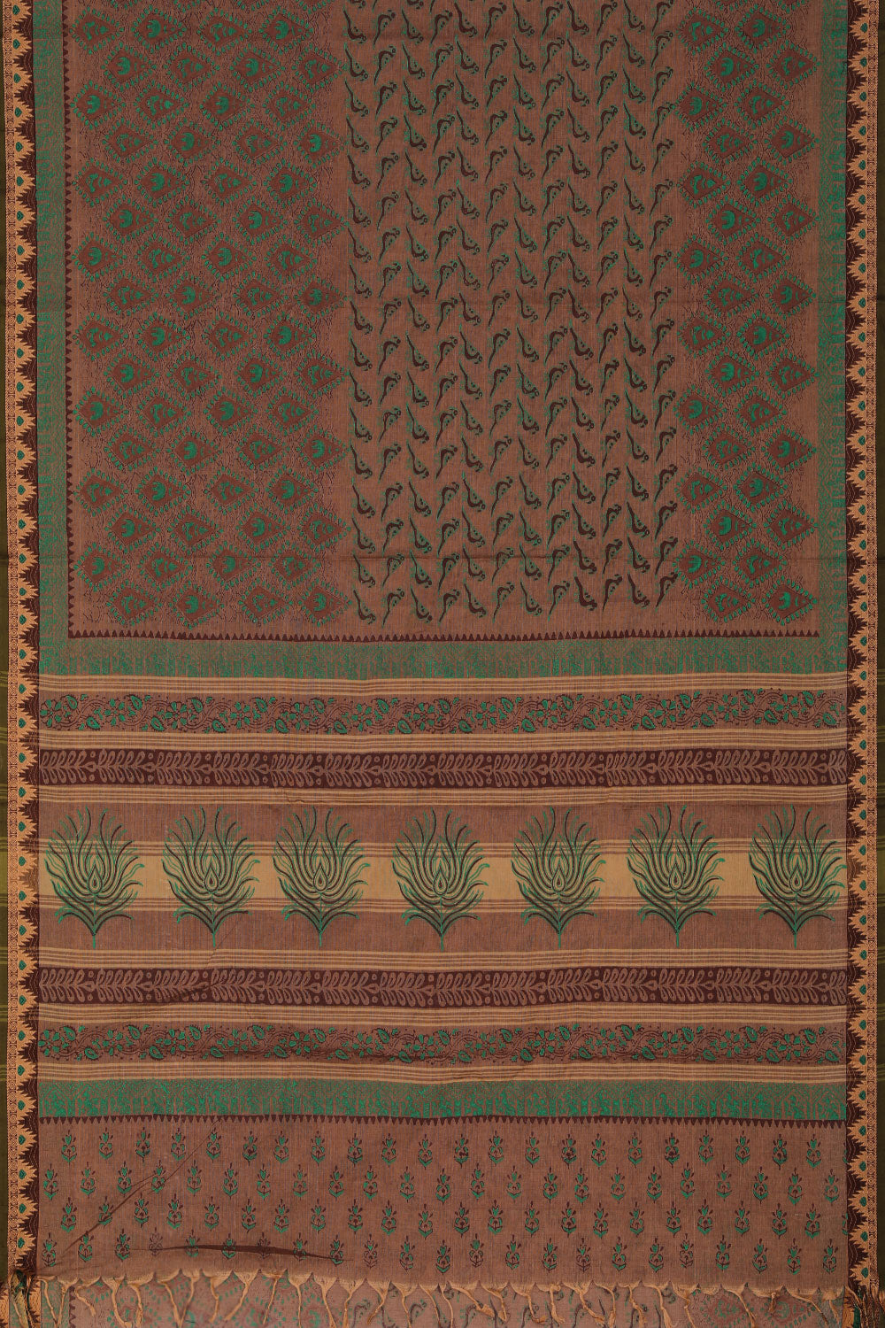 Collection of Hand block printed cotton saree in a gallery layout