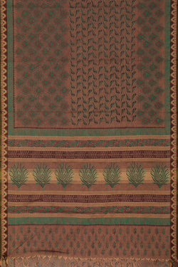 Image of Hand block printed cotton saree