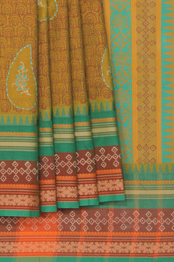 Collection of Hand block printed cotton saree in a gallery layout