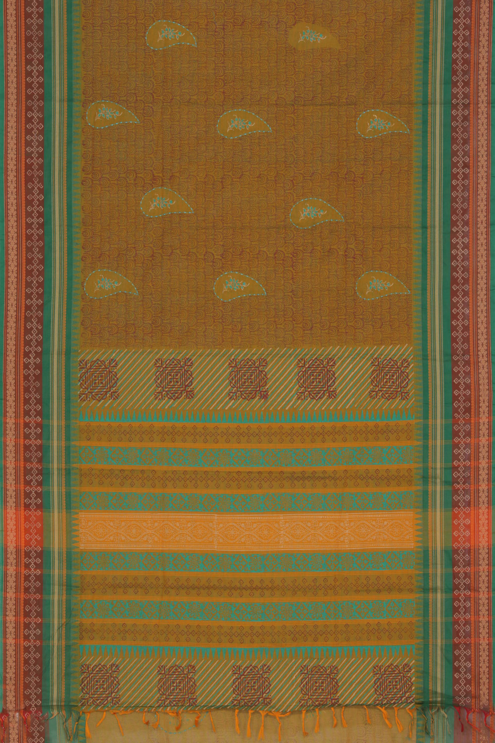 Collection of Hand block printed cotton saree in a gallery layout