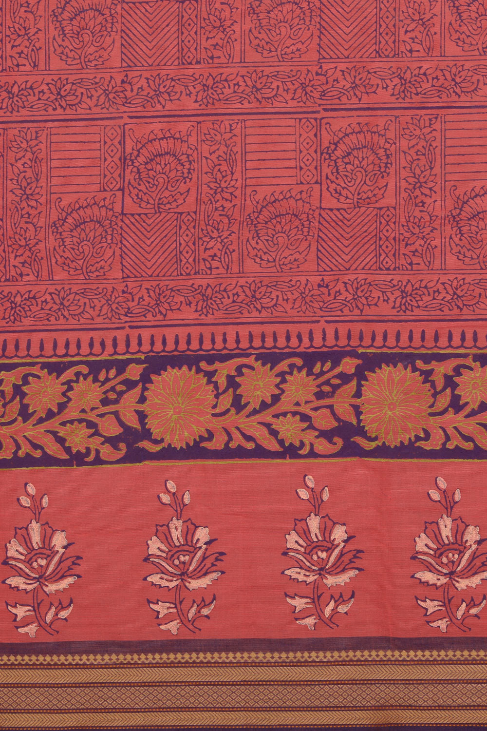 Collection of Hand block printed cotton saree in a gallery layout