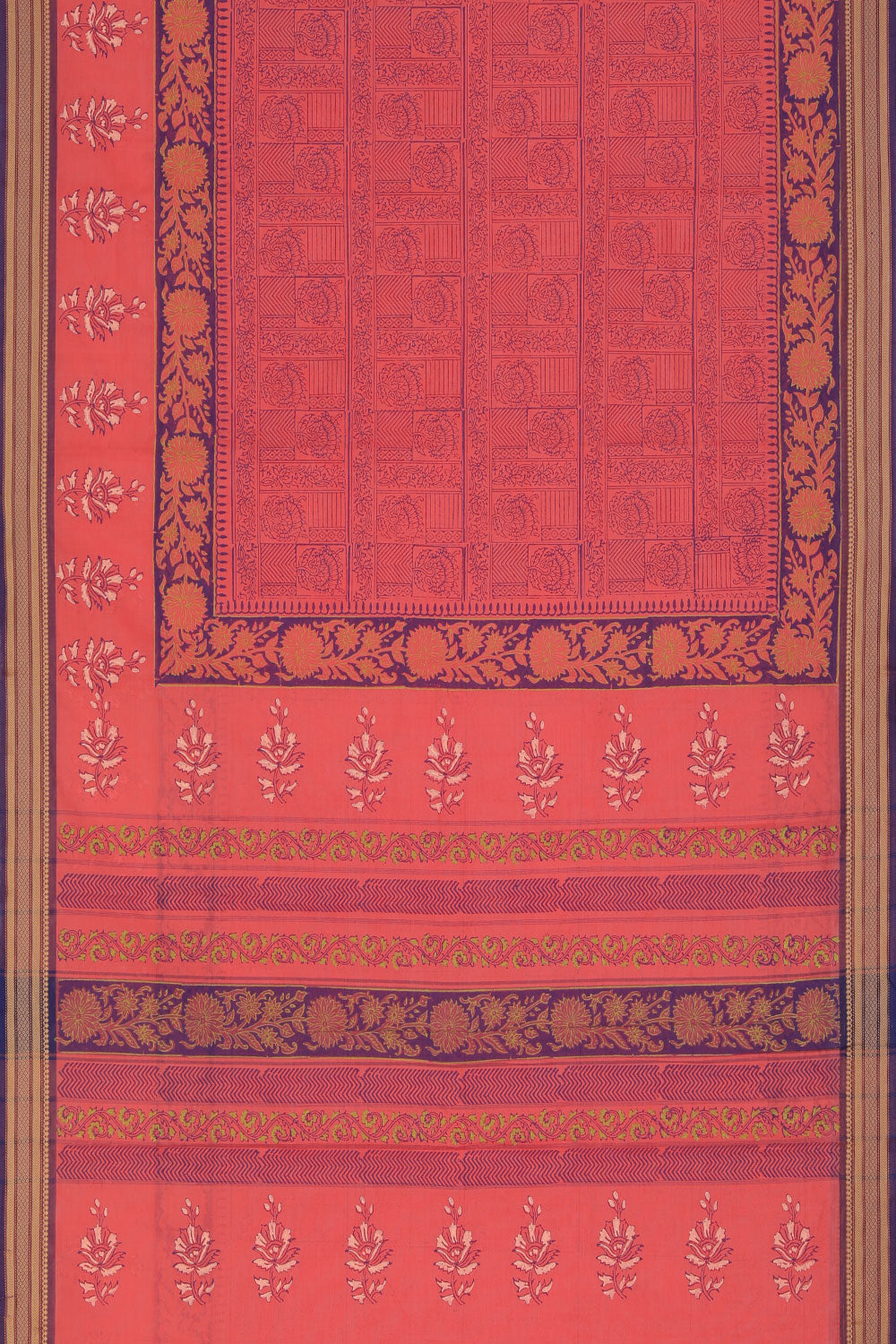 Collection of Hand block printed cotton saree in a gallery layout