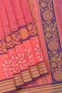 Collection of Hand block printed cotton saree in a gallery layout