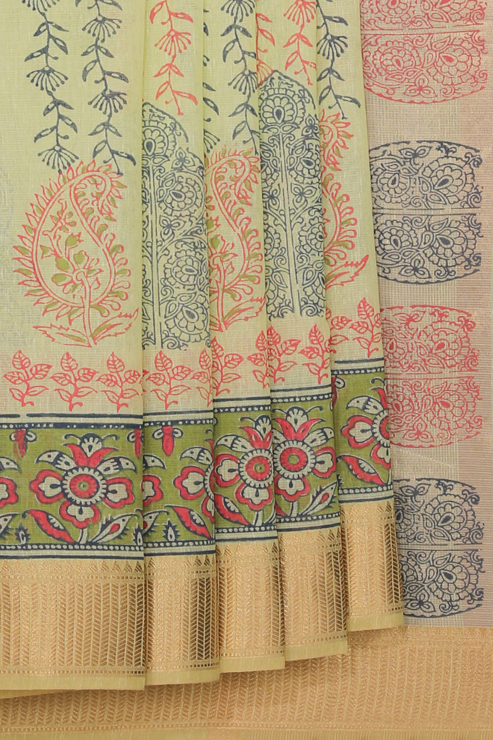 Collection of Hand block printed saree in a gallery layout