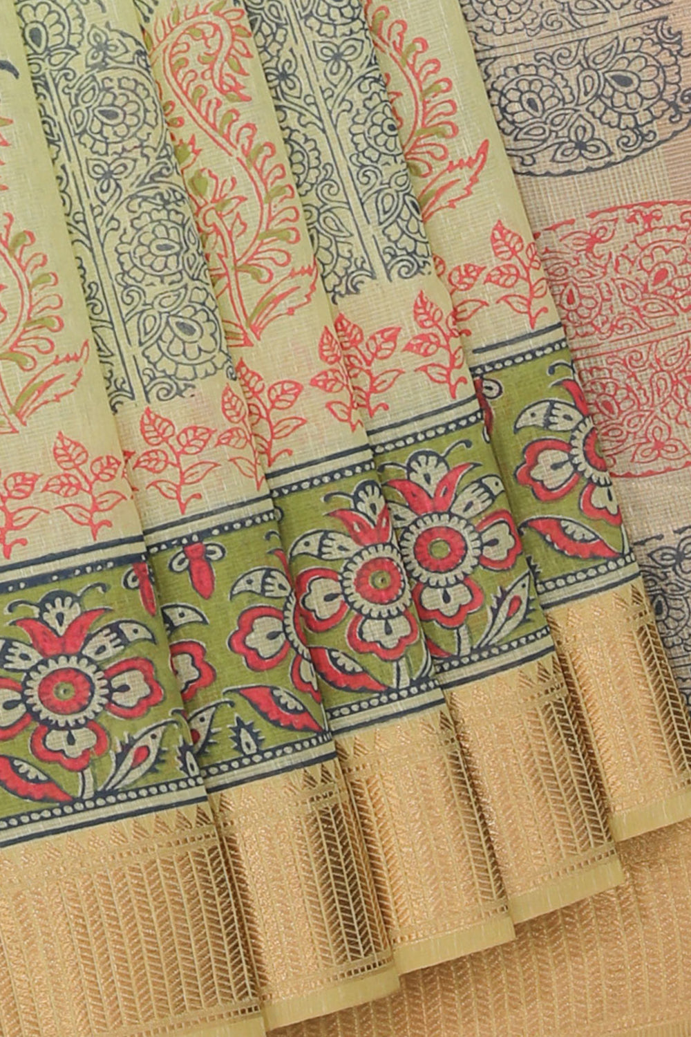 Collection of Hand block printed saree in a gallery layout