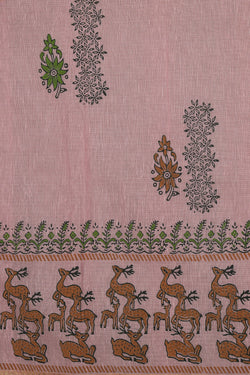 Image of Hand block printed saree