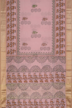 Image of Hand block printed saree