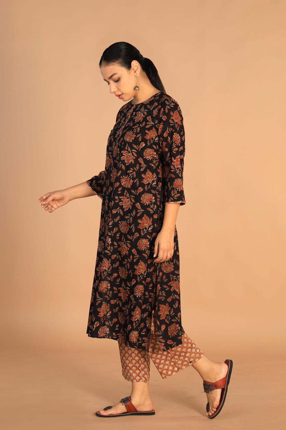 Collection of Cotton bagru kurti with pant in a gallery layout