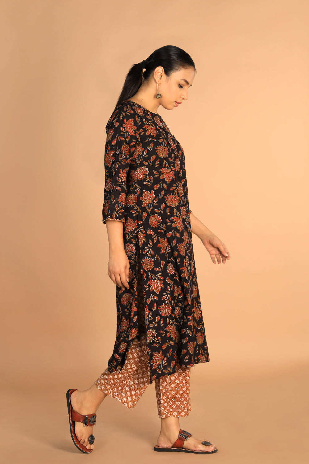 Collection of Cotton bagru kurti with pant in a gallery layout