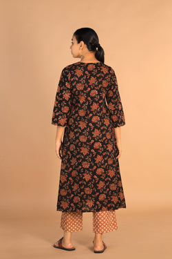 Collection of Cotton bagru kurti with pant in a gallery layout