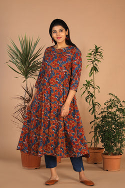 Collection of Cotton Bagru long kurti in a gallery layout