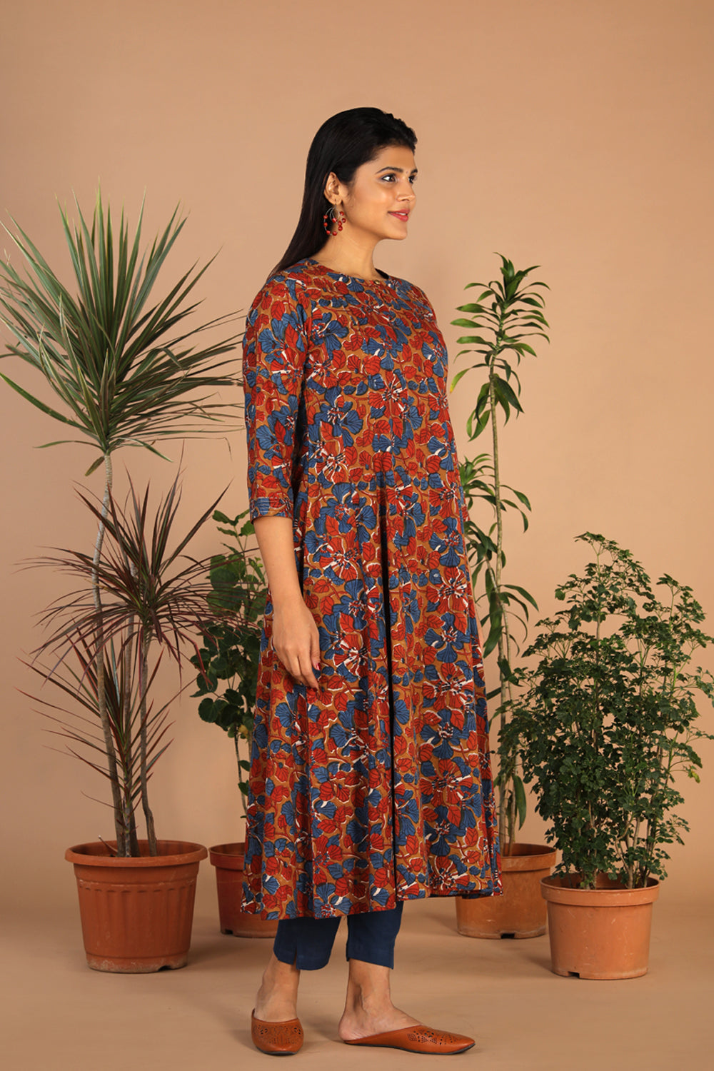 Collection of Cotton Bagru long kurti in a gallery layout