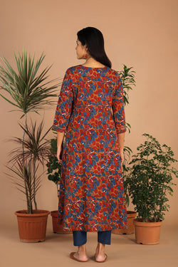 Collection of Cotton Bagru long kurti in a gallery layout