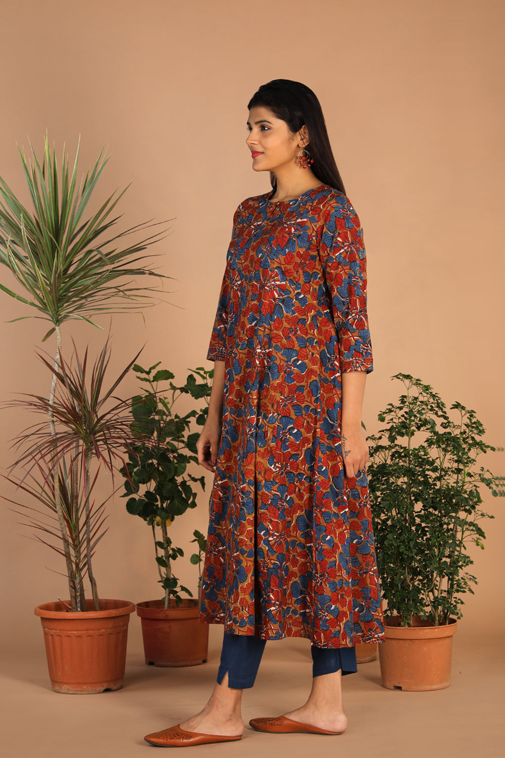 Collection of Cotton Bagru long kurti in a gallery layout