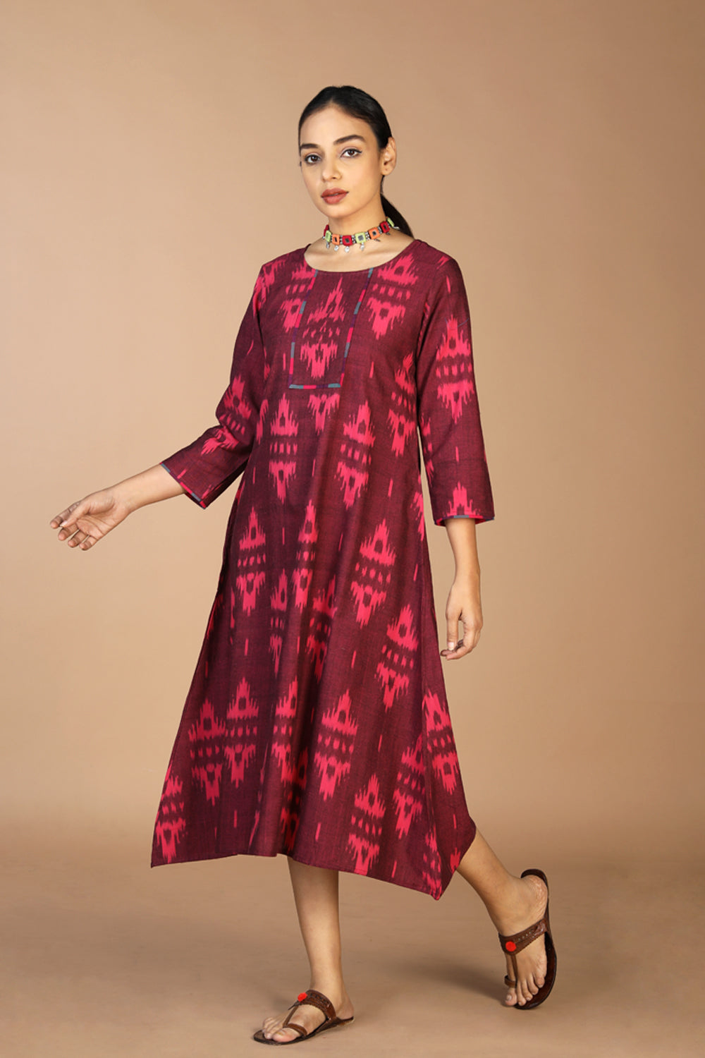 Collection of Pochampally Ikat kurti in a gallery layout