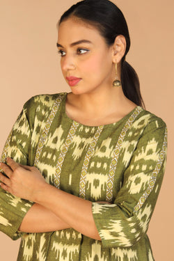 Collection of Cotton Ikat kurti in a gallery layout