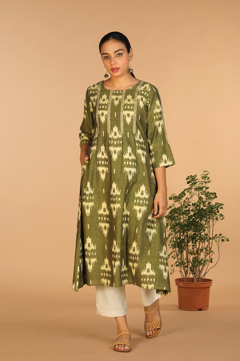 Collection of Cotton Ikat kurti in a gallery layout