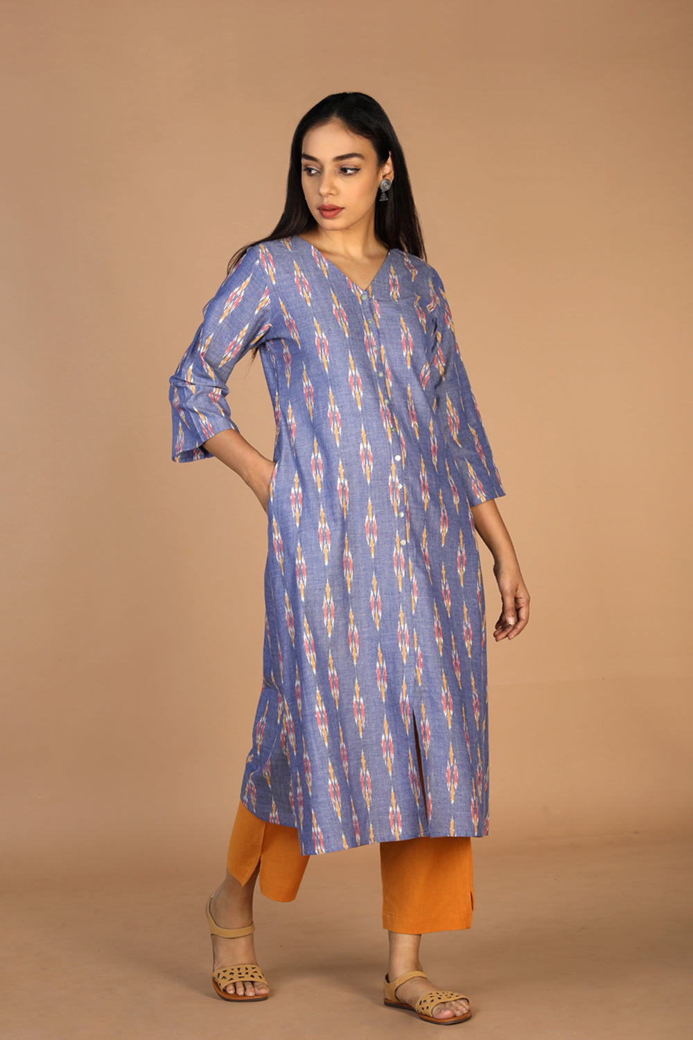 Collection of Cotton Ikat kurti in a gallery layout