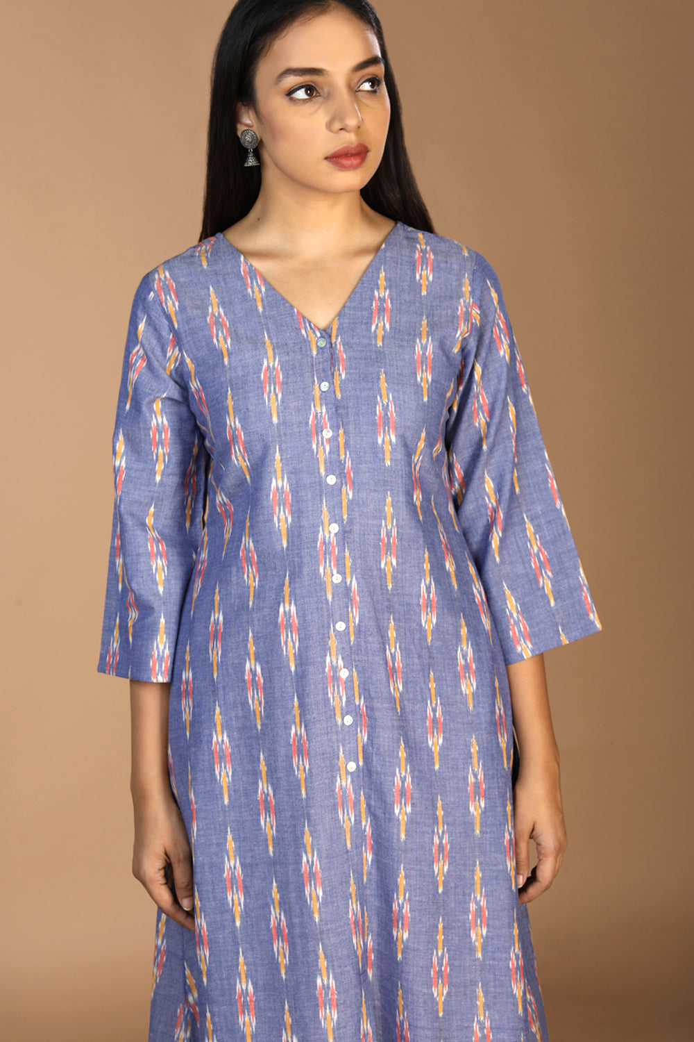 Collection of Cotton Ikat kurti in a gallery layout