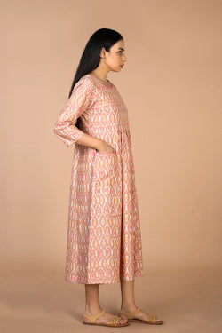 Collection of Hand embroidered cotton Pochampally Ikat dress in a gallery layout