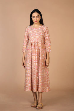 Collection of Hand embroidered cotton Pochampally Ikat dress in a gallery layout