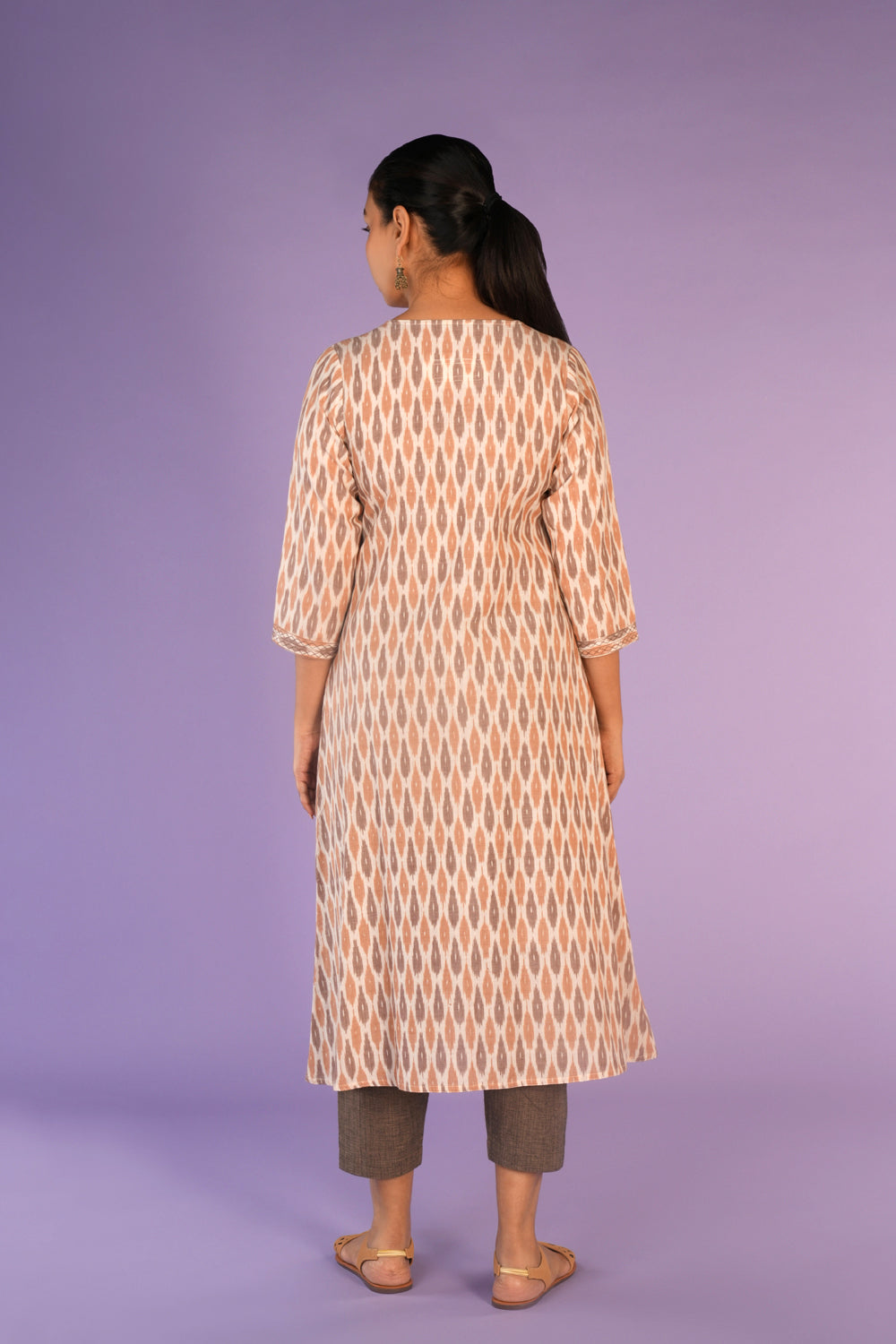 Image of Off white Pochampally Ikat kurti