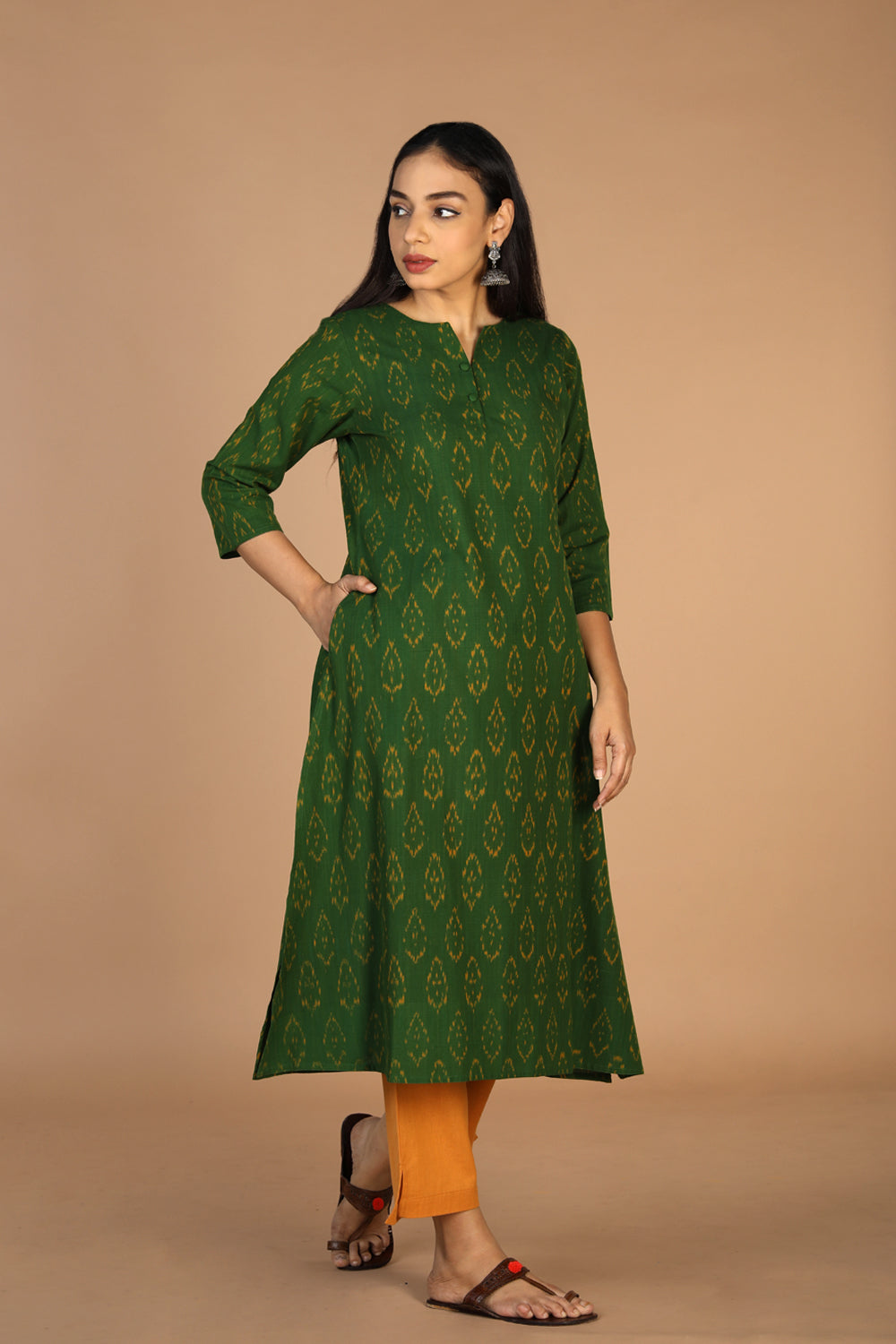 Collection of Cotton Ikat kurti in a gallery layout