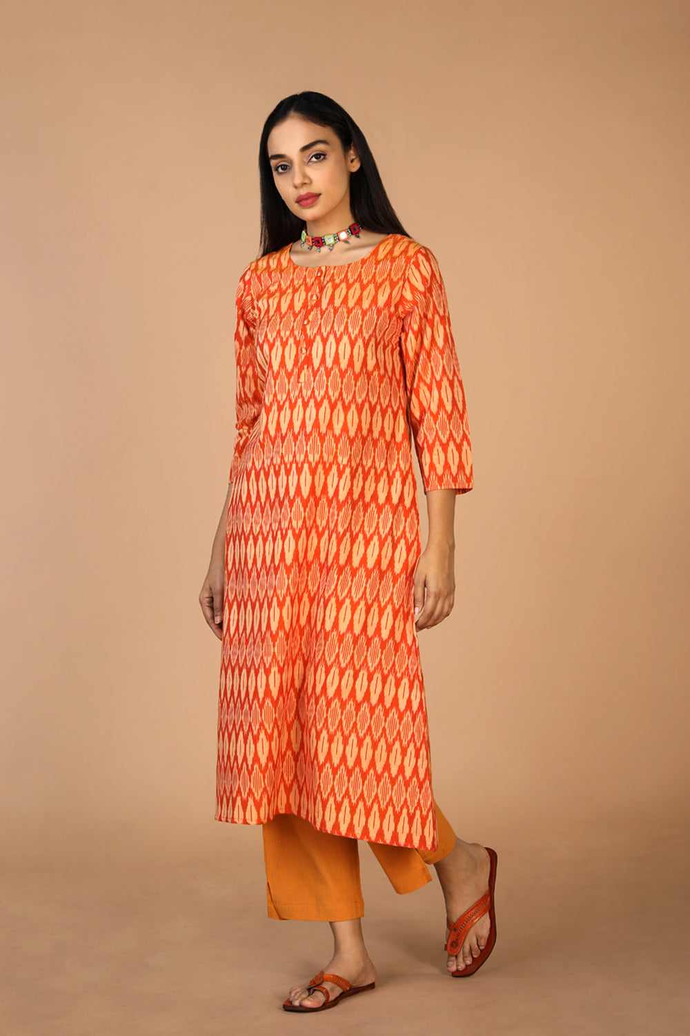 Collection of Cotton Ikat kurti in a gallery layout