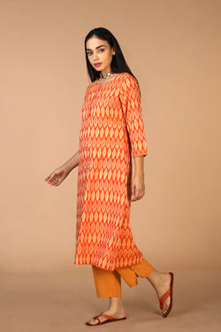 Collection of Cotton Ikat kurti in a gallery layout