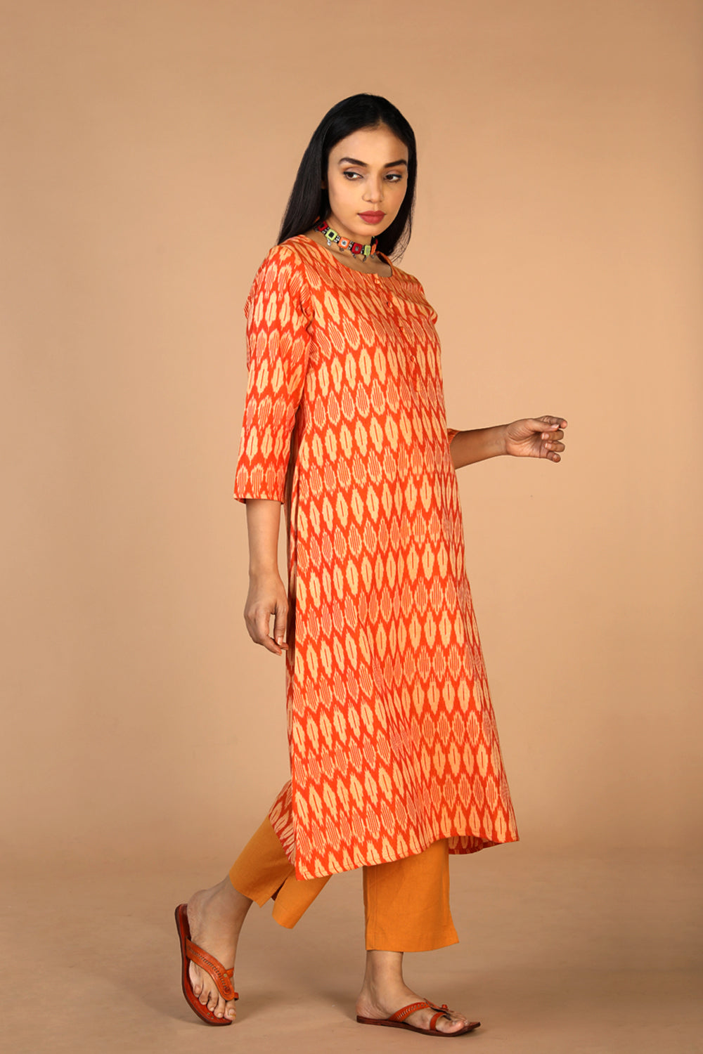 Collection of Cotton Ikat kurti in a gallery layout