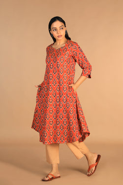 Collection of Cotton Ikat kurti in a gallery layout