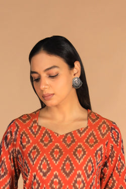 Collection of Cotton Ikat kurti in a gallery layout