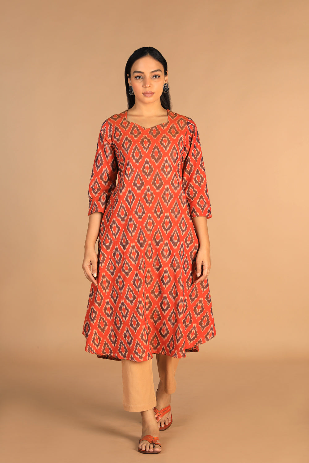 Collection of Cotton Ikat kurti in a gallery layout