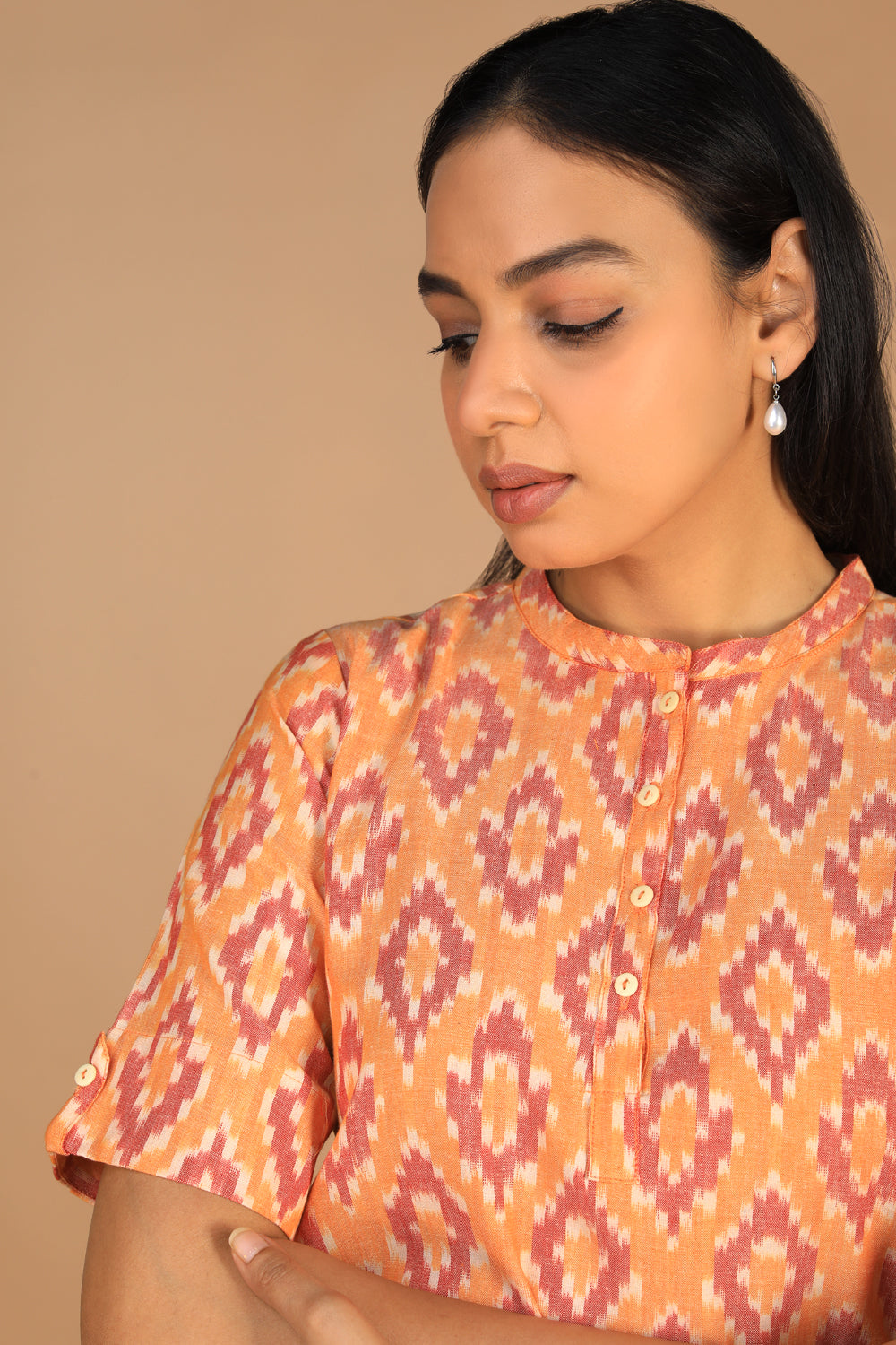 Image of Pochampally Cotton Ikat Kurta