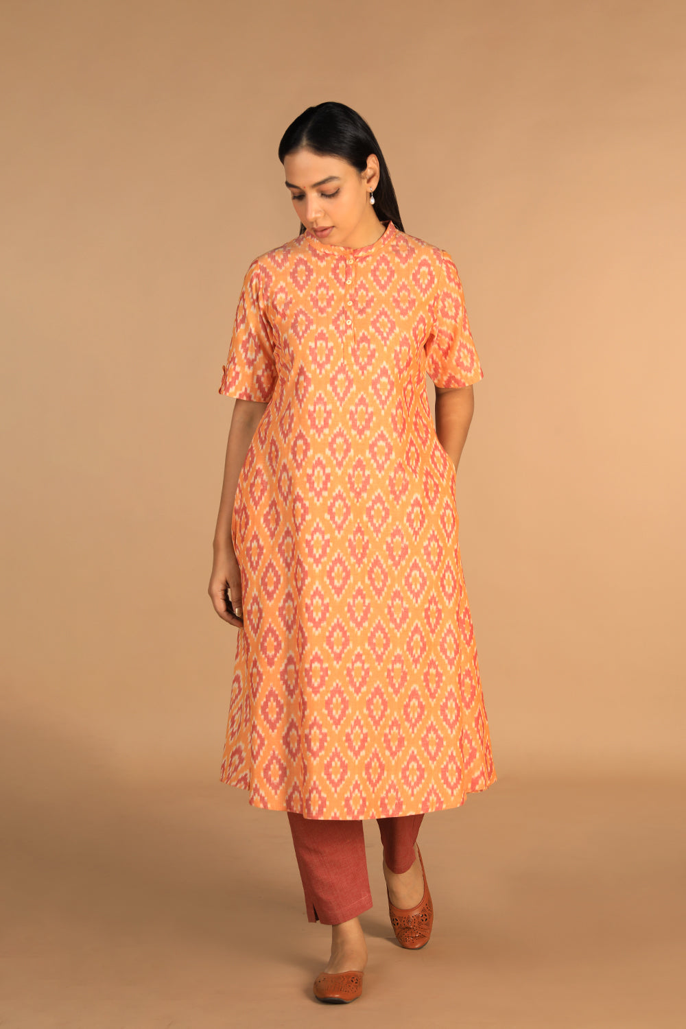 Image of Pochampally Cotton Ikat Kurta
