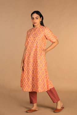 Collection of Cotton Ikat kurti in a gallery layout