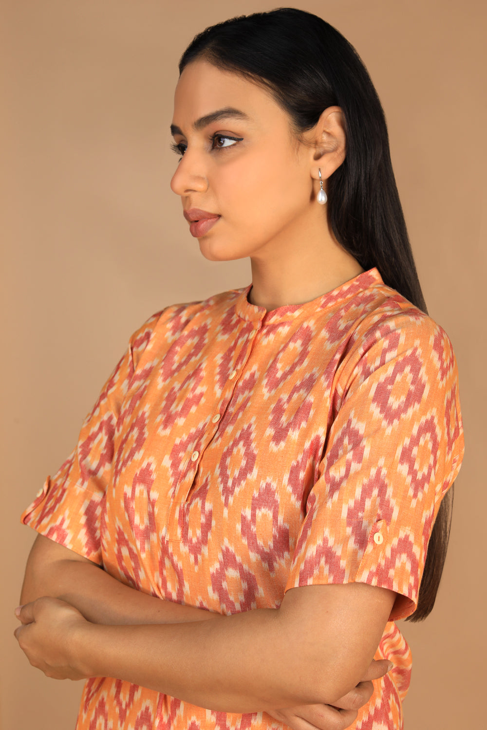 Image of Pochampally Cotton Ikat Kurta