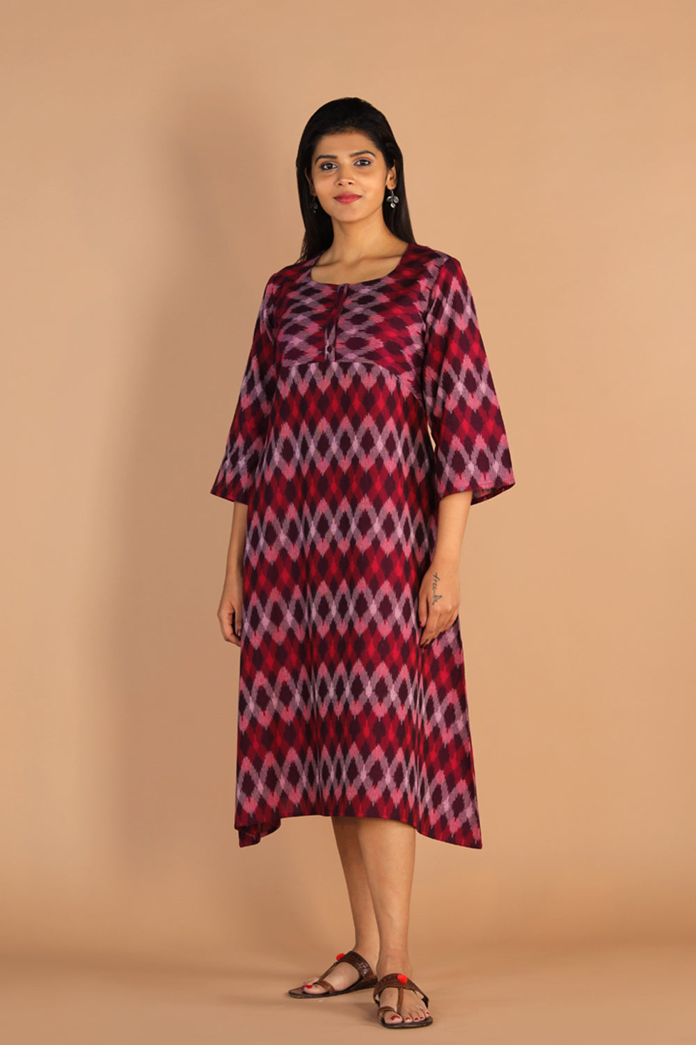 Collection of Cotton Pochampally Ikat kurti in a gallery layout