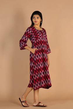 Collection of Cotton Pochampally Ikat kurti in a gallery layout