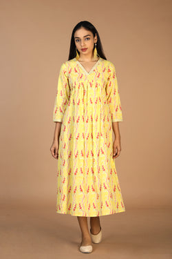 Image of Block printed cotton dress