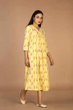 Image of Block printed cotton dress