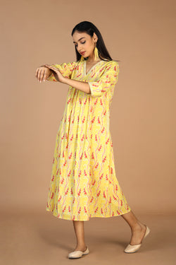 Image of Block printed cotton dress