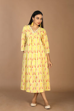 Image of Block printed cotton dress