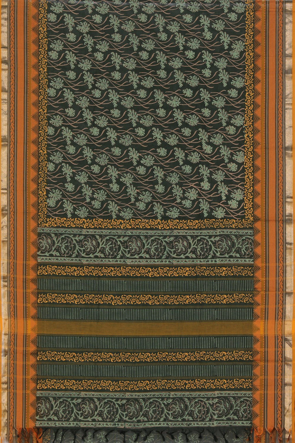 Collection of Hand block printed cotton saree in a gallery layout