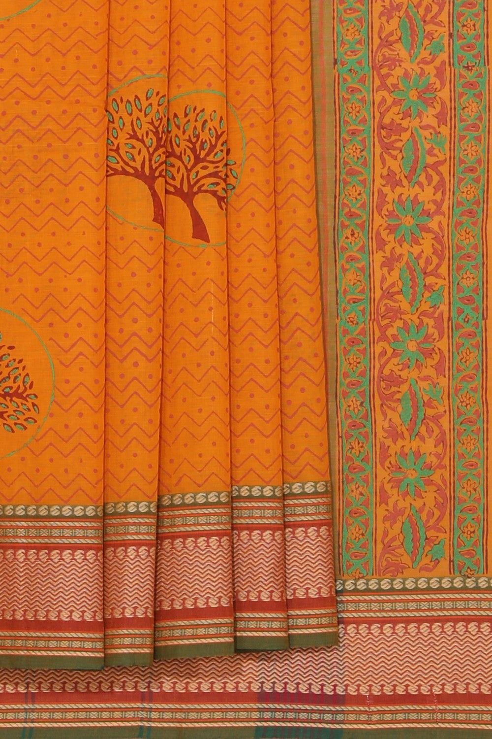 Collection of Hand block printed cotton saree in a gallery layout