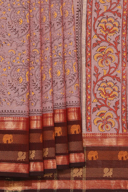 Collection of Hand block printed cotton saree in a gallery layout