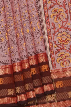 Collection of Hand block printed cotton saree in a gallery layout