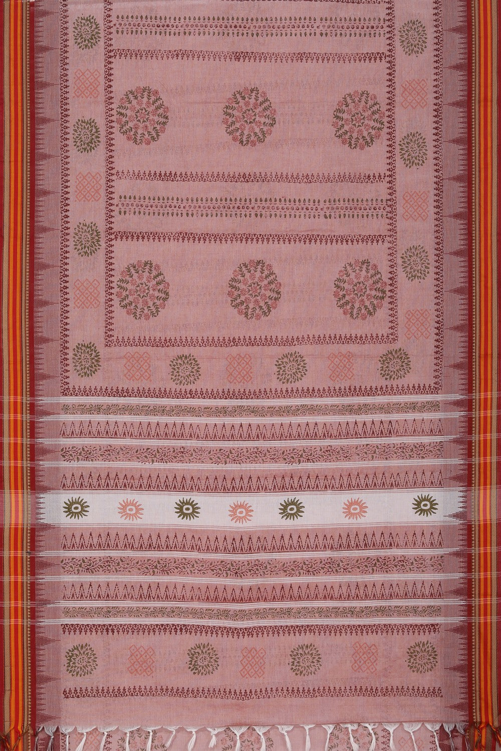 Collection of Hand block printed cotton saree in a gallery layout