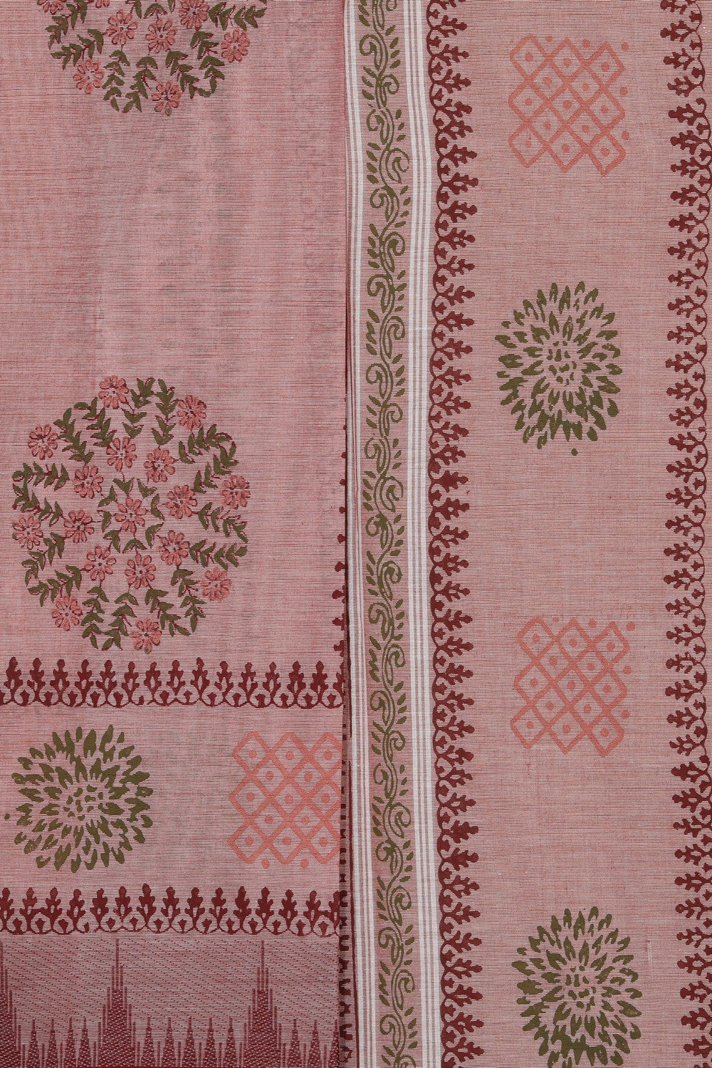 Collection of Hand block printed cotton saree in a gallery layout